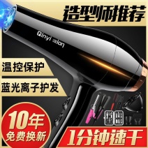 正品吹风机家用大功率发廊蓝光负离子电吹风筒冷热风不伤发静