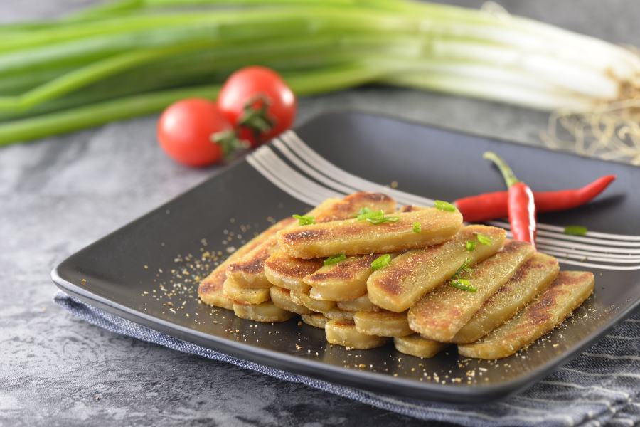 扁包菜煎饼特写图