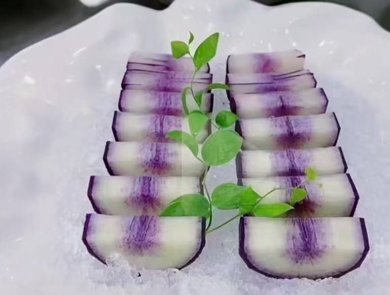 淮县水果萝卜切片摆盘特写