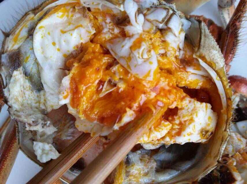 大闸蟹蟹黄特写