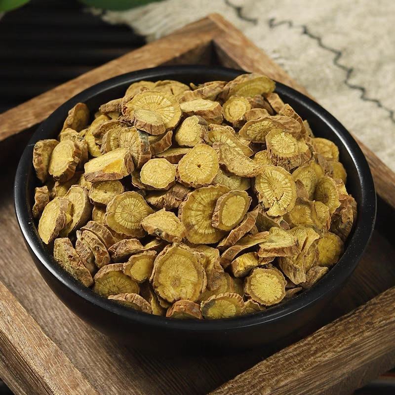 甘肃野生黄芩片500克包邮中药材黄芩茶自然晒干无硫