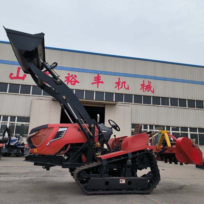裕丰80马力履带拖拉机加装工程铲农用大型装卸推土铲旋耕机价格8000