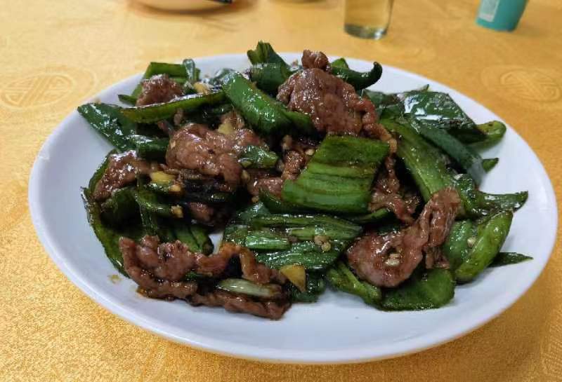 青圆椒炒牛肉成品图