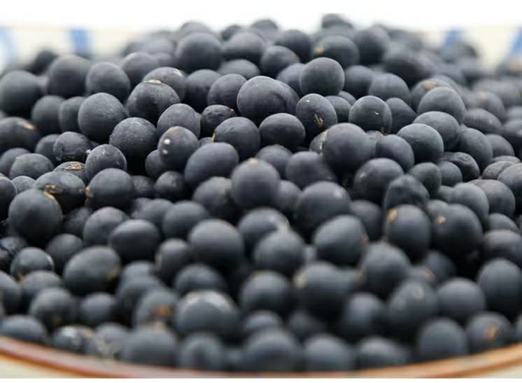 煮黑豆成品图,豆粒饱满,汤色清亮 煮黑豆成品图