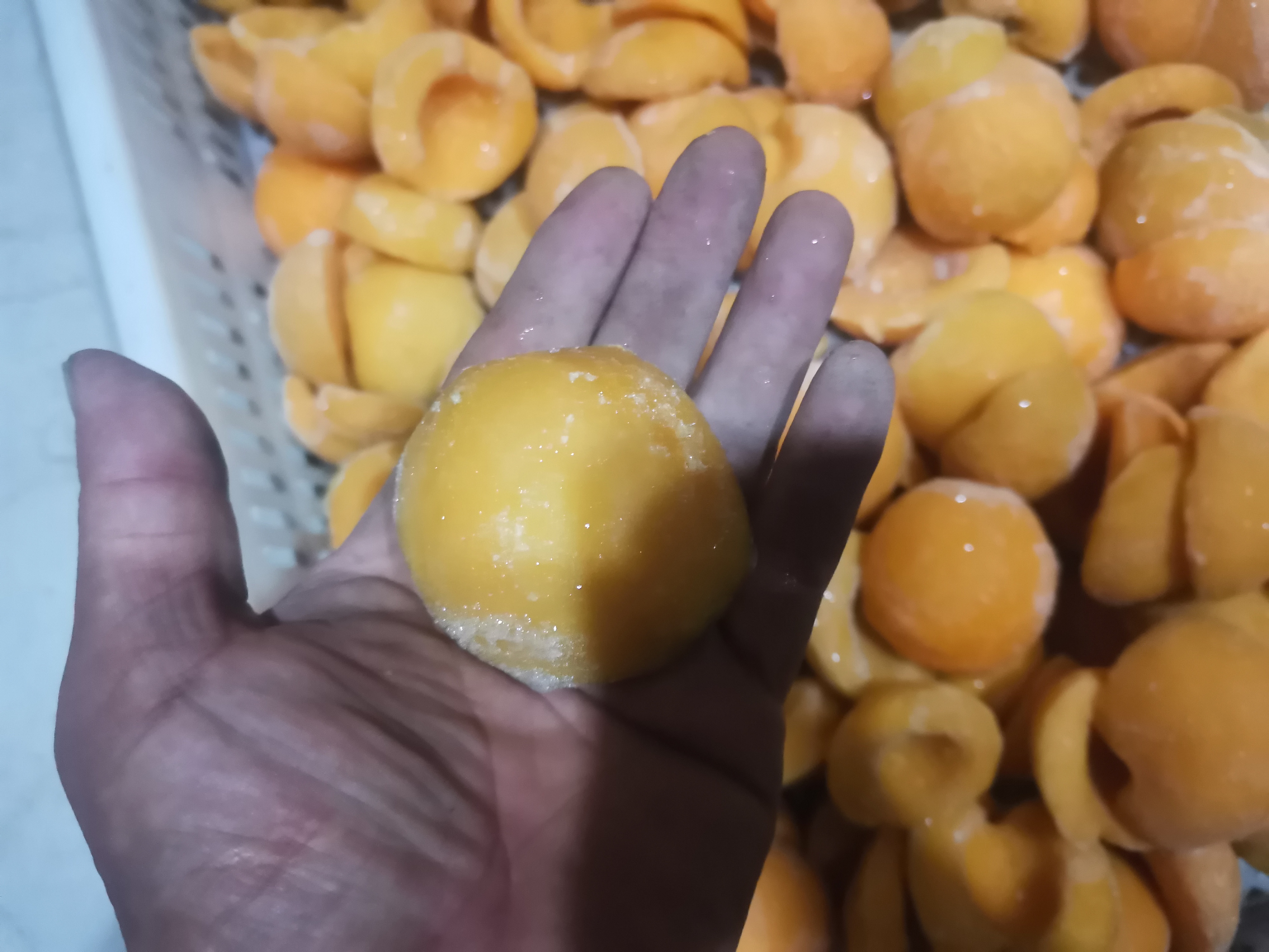 黄桃冷藏与催熟对比图示