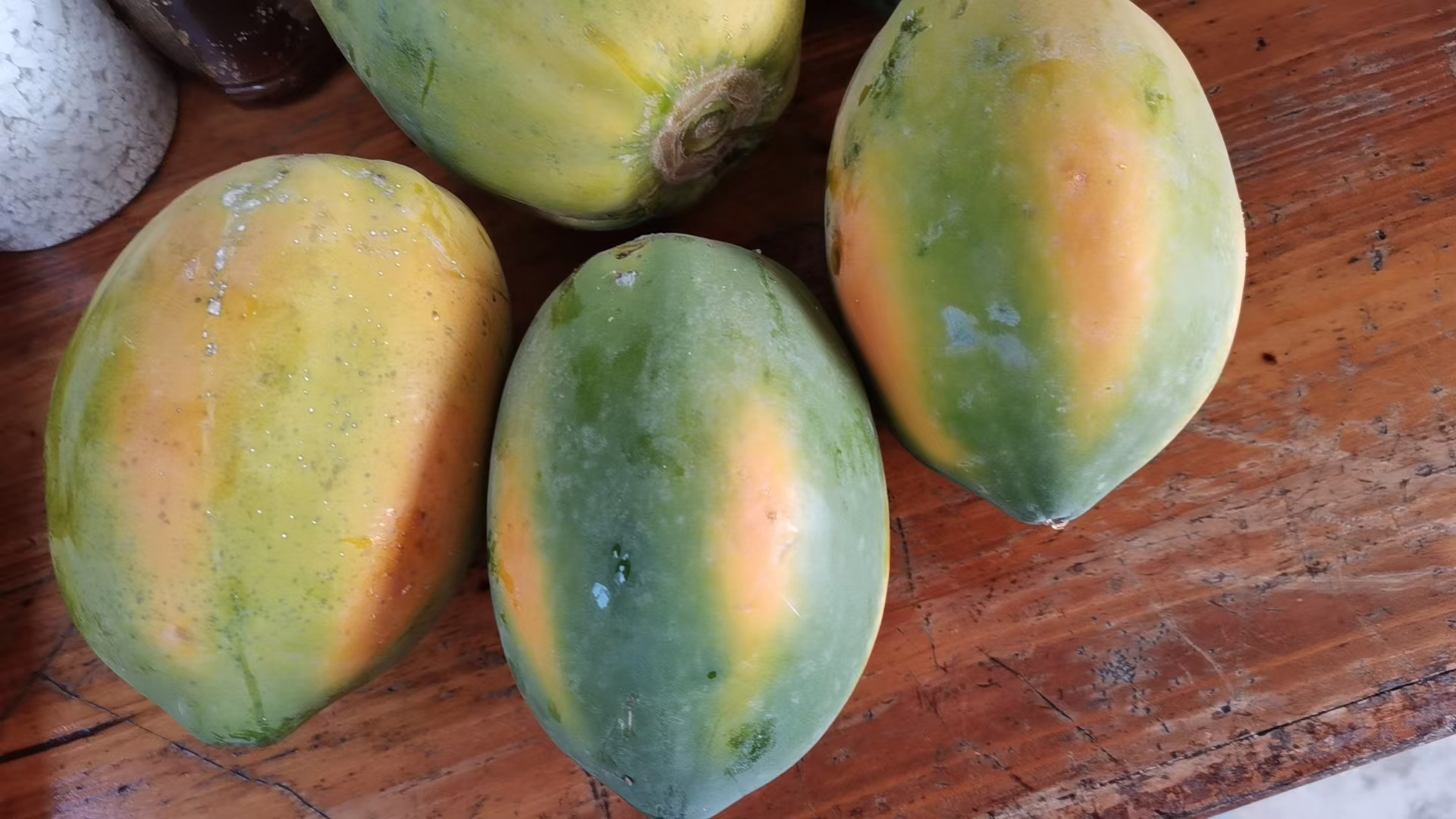 木瓜与陈皮食材对比图