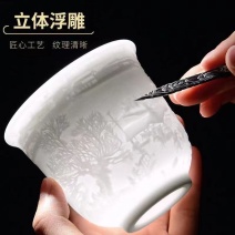 (亏本福利包邮)清明上河图图案羊脂白瓷茶杯