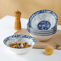 【4个装】青花瓷6英寸斗碗面碗中式家用吃饭加厚防烫斗碗陶