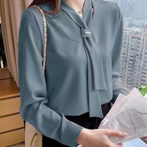 长纯袖色衬衫外套女2025春新季款上衬衣衣宽