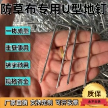 防草布地钉地布钉草皮固定三维网地插U型地钉园艺防风镀锌U