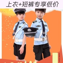 儿童警察套装幼儿园短袖衣服军装交警制服警官服装男女演出服