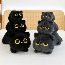 可爱黑猫猫咪玩偶毛绒玩具女生床上长条夹腿公仔娃娃靠垫睡觉礼物