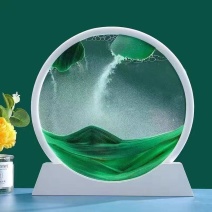 创意3D流沙画沙漏摆件解压客厅摆件工艺品高档次装饰品桌面摆件
