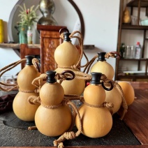 天然酒葫芦手工葫芦水壶一斤开口装酒水仿古摆件户外携带防渗