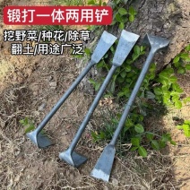 除草钢筋锻打一体两用铲子种菜锄头手工小铁铲多功能挖