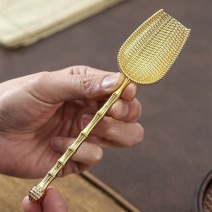 正品越南沙金簸箕取茶勺轻奢茶具套装手工制作送茶友节日实用