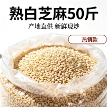 熟白芝麻50斤商用白芝麻炒熟饱满干净无沙糕点烘培原料大包
